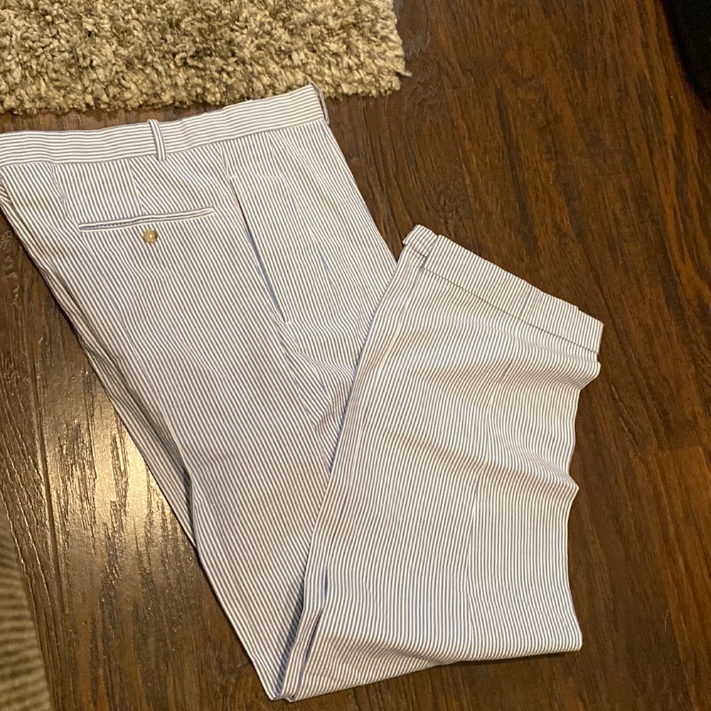striped dress pants